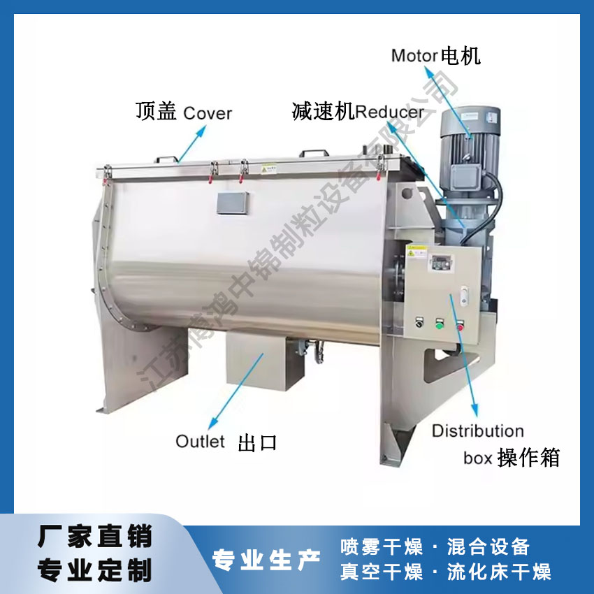 表面活性剂粉末专用卧式螺带混合机卧式混料机 江苏博鸿混合设备