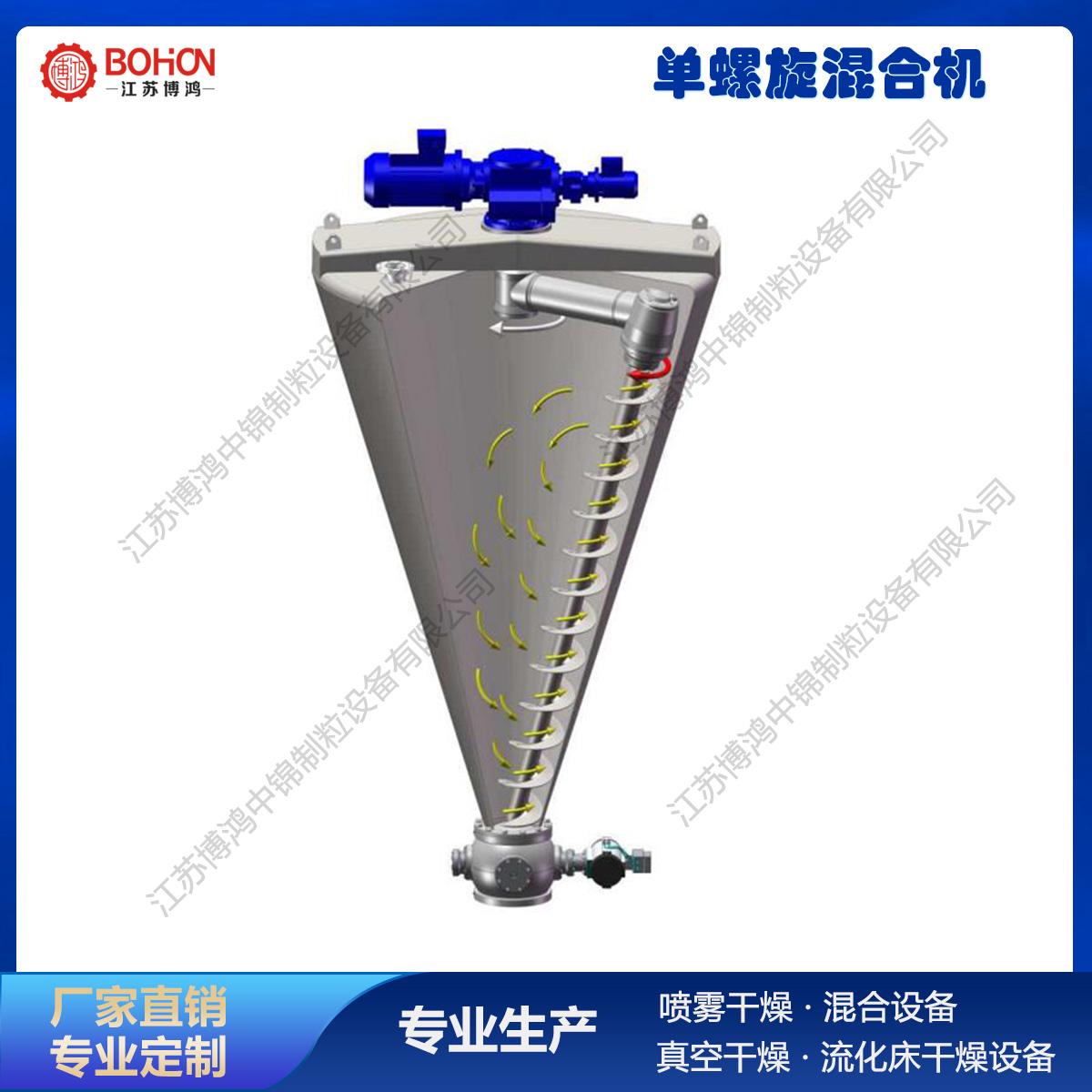 活性染料专用单锥螺旋混合机卧式混料机 江苏博鸿混合设备 活性染料专用单锥螺旋混合机卧式混料机 江苏博鸿混合设备