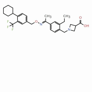 (E)-1-(4-(1-(((4-環己基-3-(三氟甲基)芐基)氧基)亞氨基)乙基)-2-乙基芐基)氮雜環丁烷-3-羧酸；CAS：1230487-00-9