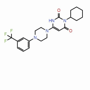 3-環己基-6-(4-(3-(三氟甲基)苯基)哌嗪-1-基)嘧啶-2,4(1H,3H)-二酮；CAS：1883548-87-5