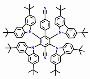 2,3,5,6-四（3,6-二叔丁基-9H-咔唑-9-基）-lI.'-联苯I]-4,4'-二腈||CAS号：2413165-89-4||科研现货产品，升华级 产品图片