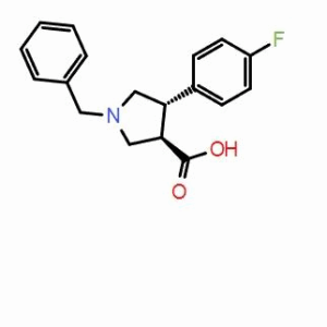 rel-(3S,4R)-1-芐基-4-(4-氟苯基)吡咯烷-3-羧酸；CAS：80909-49-5