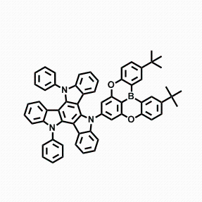 5-（2,12-二叔丁基-5,9-二氧代-13b-蒽并[3,2,1-de]蒽-7-基）-10,15-二苯基-10,15-双氢-5H-二吲哚并[3,2-a:3'，2'-c]咔唑CAS号2378498-85-0；同类结构优势供应！！