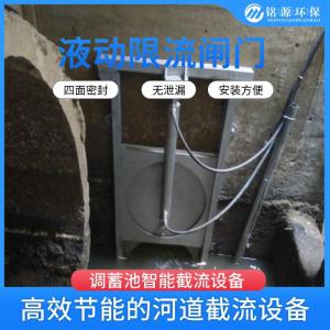 供应可调节液压下开堰门铭源厂家不锈钢旋转式限流闸门