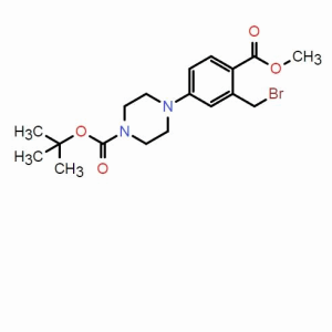 1-哌嗪羧酸,4-[3-(溴甲基)-4-(甲氧羰基)苯基]-,1,1-二甲基乙酯；CAS：2226300-89-4