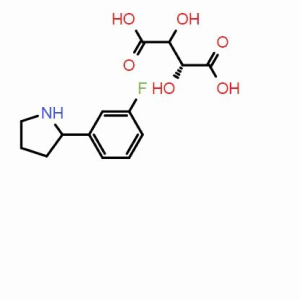 (R)-2-(3-氟苯基)吡咯烷-L-酒石酸鹽；CAS：1391463-17-4