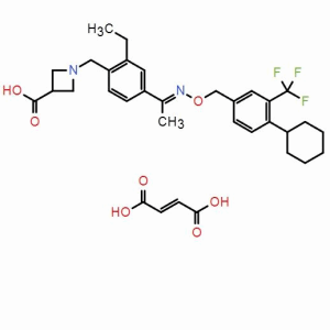 (E)-1-(4-(1-(((4-環己基-3-(三氟甲基)芐基)氧基)亞氨基)乙基)-2-乙基芐基)氮雜環丁烷-3-羧酸化合物與富馬酸(2:1) ；CAS：1234627-85-0