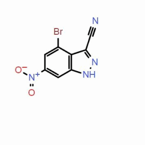 4-溴-6-硝基-1H-吲唑-3-甲腈；CAS：885518-59-2