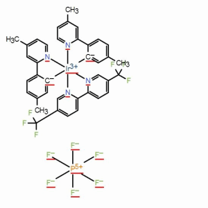 (OC-6-33)-[5,5'-雙(三氟甲基)-2,2'-聯吡啶-κN1,κN1']雙[5-甲基-2-(4-甲基-2-吡啶基-κN) 苯基-κC]銥(1+)、六氟磷酸鹽(1-) (1:1)；CAS：2828433-59-4