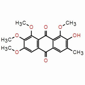 2-羥基-1,6,7,8-四甲氧基-3-甲基蒽-9,10-二酮；CAS：70588-06-6  （現(xiàn)貨供應，科研產(chǎn)品，高校/研究所/科研單位先發(fā)后付）