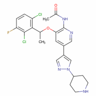 N-[3-[(1R)-1-(2,6-dichloro-3-fluorophenyl)ethoxy]-5-[1-(4-piperidinyl)-4-pyrazolyl]-2-pyridinyl]acetamide